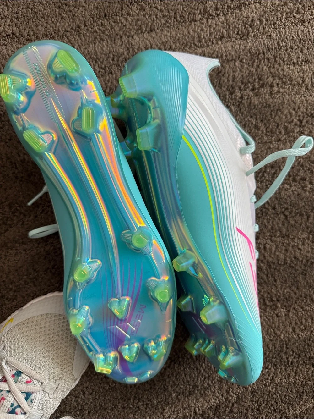 adidas Men's Athletic Shoes in White, Teal & Pink